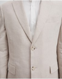 Country Road - Regular Fit Linen Cotton Puppytooth Jacket