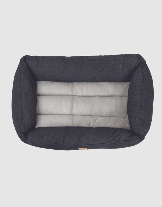 Mog & Bone - Bolster Dog Bed- Black Denim