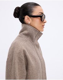 Minima Esenciales - Lucia Wool Blend Funnel Neck Jacket