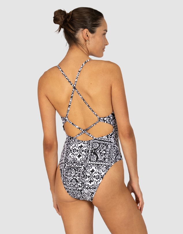 Baku Swimwear - Havana Deep V Neck One Piece Swimsuit