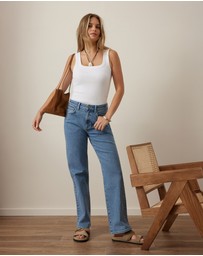 Ceres Life - Zaeli Contour Rib Square Neck Tank