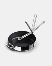 Joseph Joseph - Space Steel Non-stick Stainless-steel Frying Pan with Folding Handle - 28cm