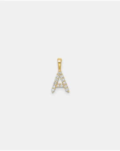 Zoe Olivia - 9K Gold Lab Grown Diamond Initial A Pendant