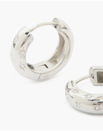 Lovisa - Waterproof Stainless Steel Cubic Zirconia Star Hanging Hoop Earrings