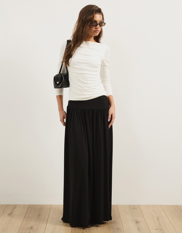 Atmos&Here - Marin Asymmetric Waistline Maxi Skirt