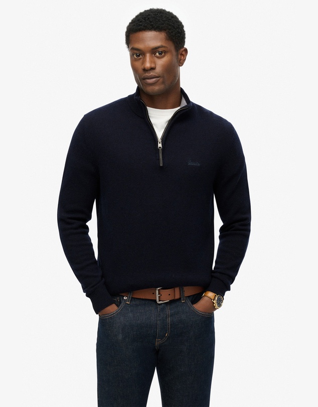 Superdry - Wool Blend Half Zip Slim Fit Jumper