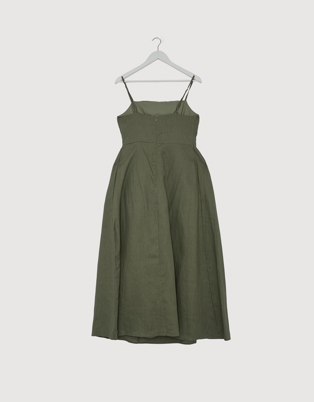 Revibe - Repaired AERE Gabriella Linen Midi Dress - AU 12