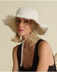 Morgan & Taylor - Cleo Linen-Blend Bucket Hat in Beige