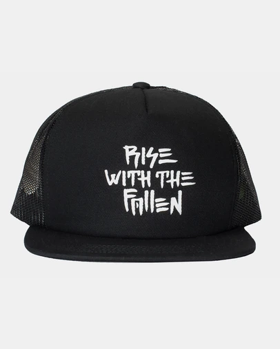 Fallen Footwear - Fallen Footwear Rwtf Cotton Twill Hat Flat Visor Printed Logo - Black
