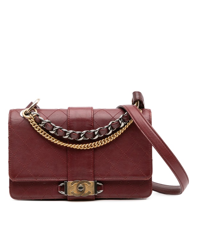 Pre-Loved by Azura Reborn - Pre-Loved CC Stitched Calfskin Chain Flap