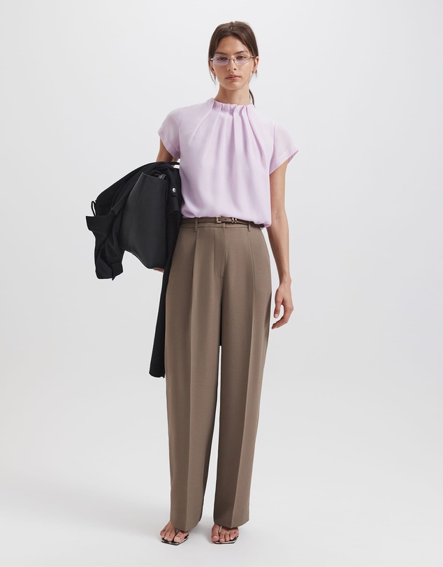 SABA - Willa High Neck Short Sleeve Top
