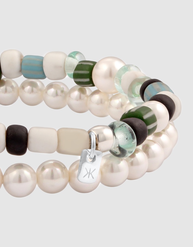 Kuzzoi - ICONIC EXCLUSIVE - Bracelet Male Synthetic Pearl 925 Sterling Silver