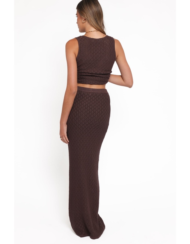 Petal & Pup - Asplie Knit Maxi Skirt - Espresso