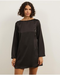 Atmos&Here - Mirelda Satin Lace Mini Dress