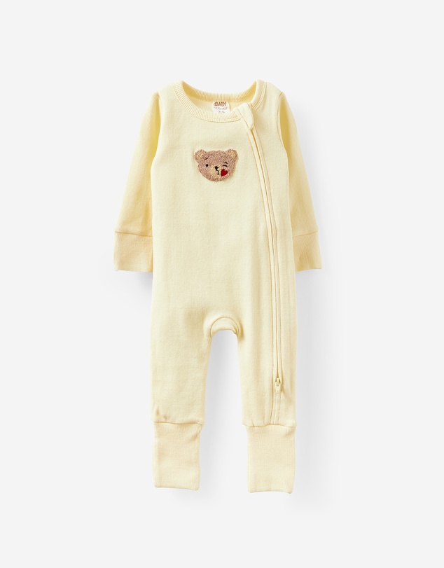 Cotton On Kids - Growie Long Sleeve Rib Romper