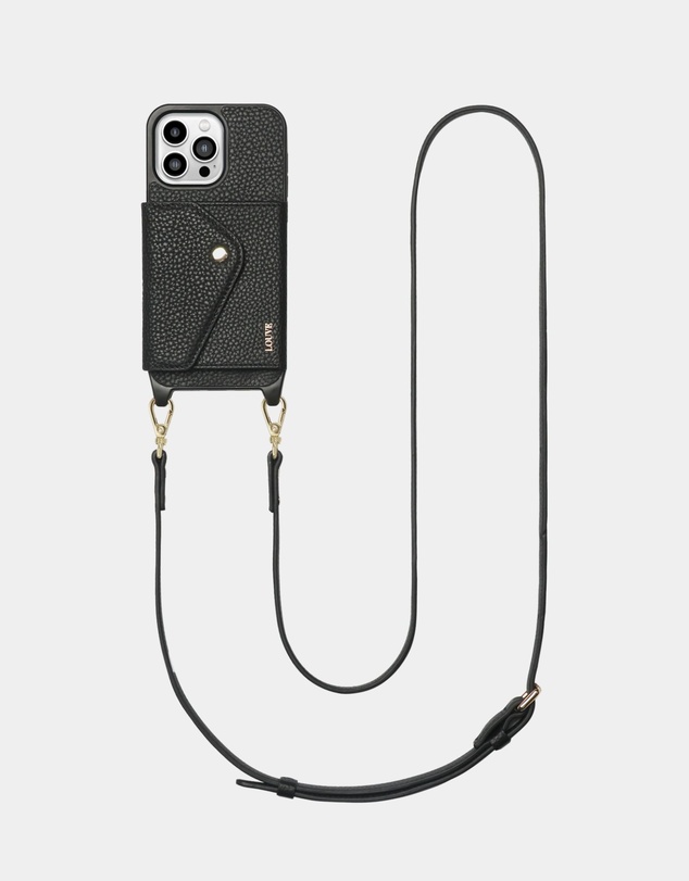 LOUVE COLLECTION - Leather Phone Case Wallet & Strap + Pearl Crossbody Chain & Wristlet