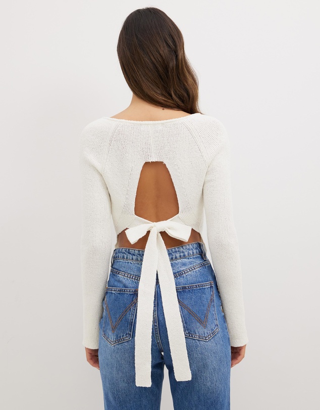 Dazie - Twinkle Tie Back Knit Top