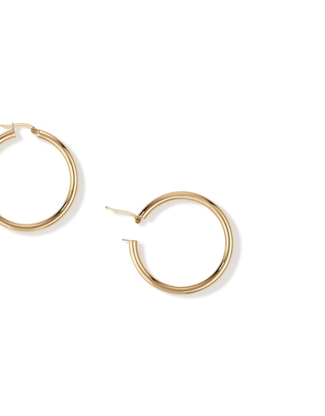 Michael Hill - 35mm Hoop Earrings in 10kt Yellow Gold