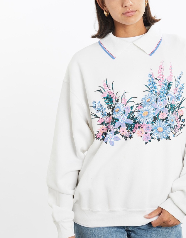 Vintage by The Real Deal - Pre Loved - Vintage 1992 Wildflower Collared Sweatshirt