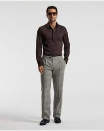 Calibre - Stretch Cotton Poplin Shirt Chocolate
