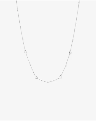 Michael Hill - 50cm Heart & Bead Station Necklace in Sterling Silver