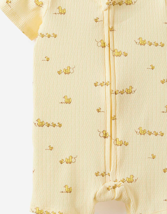 Cotton On Kids - Littlie Organic Short Sleeve Zip Romper