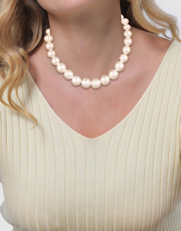 Elli Jewelry - Necklace Ball Pearls 925 Sterling Silver Gold-plated