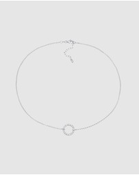 Elli Jewelry - Necklace Choker Circle Geo With Zirconia in 925 Sterling Silver