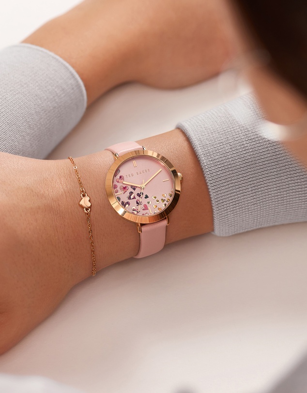 Ted Baker - Ammy Iconic 34mm Pink Leather Watch