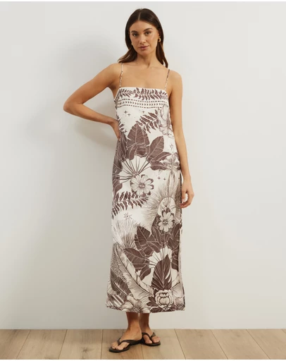 Atmos&Here - Koa Resort Satin Slip Dress