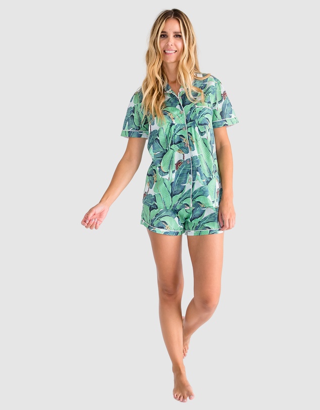 Sant And Abel - Women's Martinique® Green Banana Leaf Short PJ Set