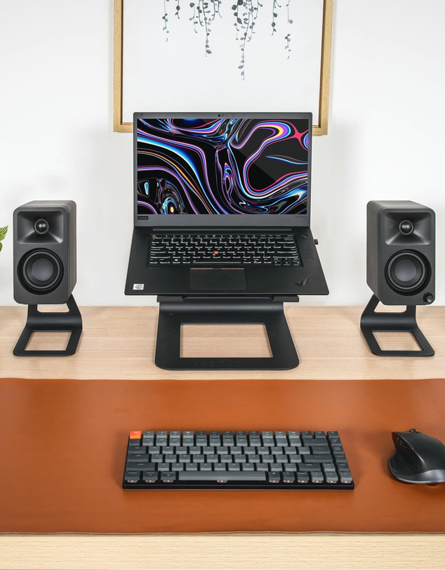 iWorld - Kanto ORA 100W Powered Reference Desktop Computer Speakers with Bluetooth 5.0 Black