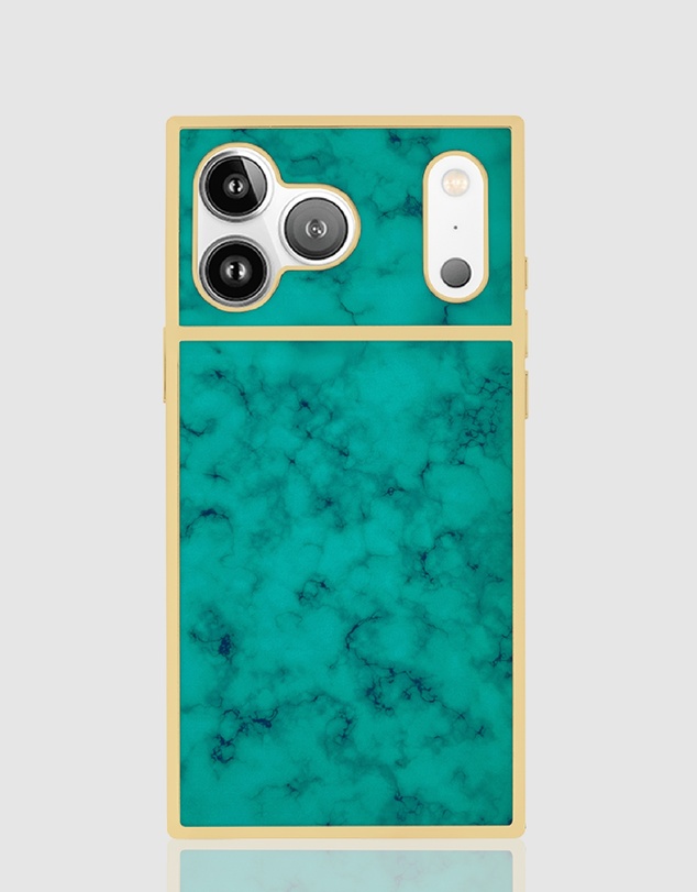 Flaunt - Flaunt Square Gilded Turquoise MagSafe Case for iPhone 18 Pro / 17 Pro