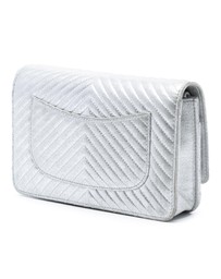 Pre-Loved by Azura Reborn - Pre-Loved CC Chevron Metallic Lambskin Wallet On Chain