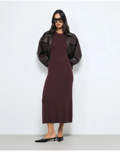 AERE - Vea Textured Knit Maxi Dress