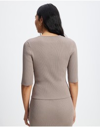 White By FTL - NEW DEE RIB KNIT TOP