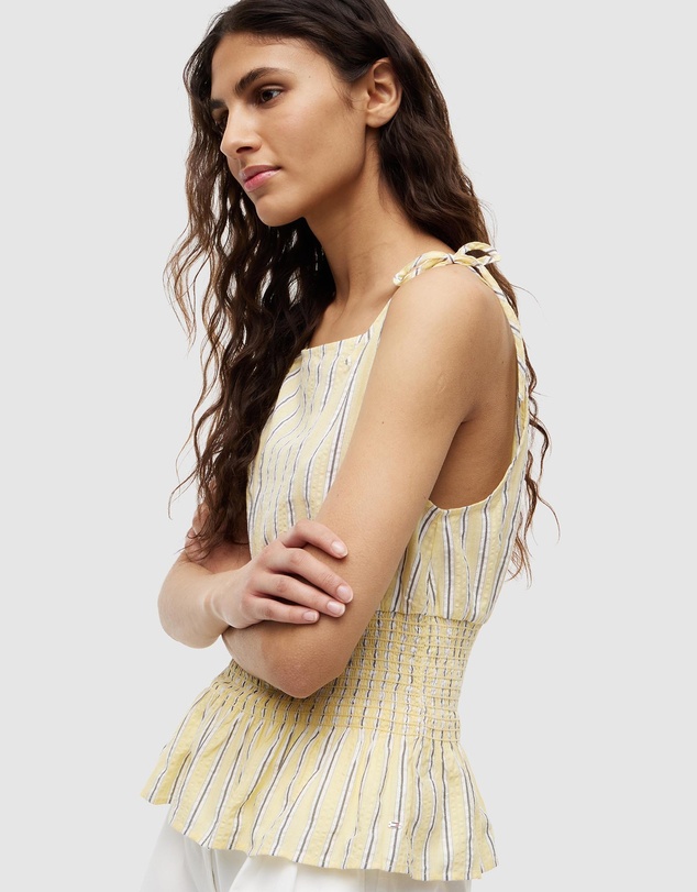 Tommy Hilfiger - Smocked Shoulder Tie No Sleeve Top
