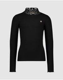 Like FLO - Long Sleeve Lace Turtleneck Top - Kids-Teens