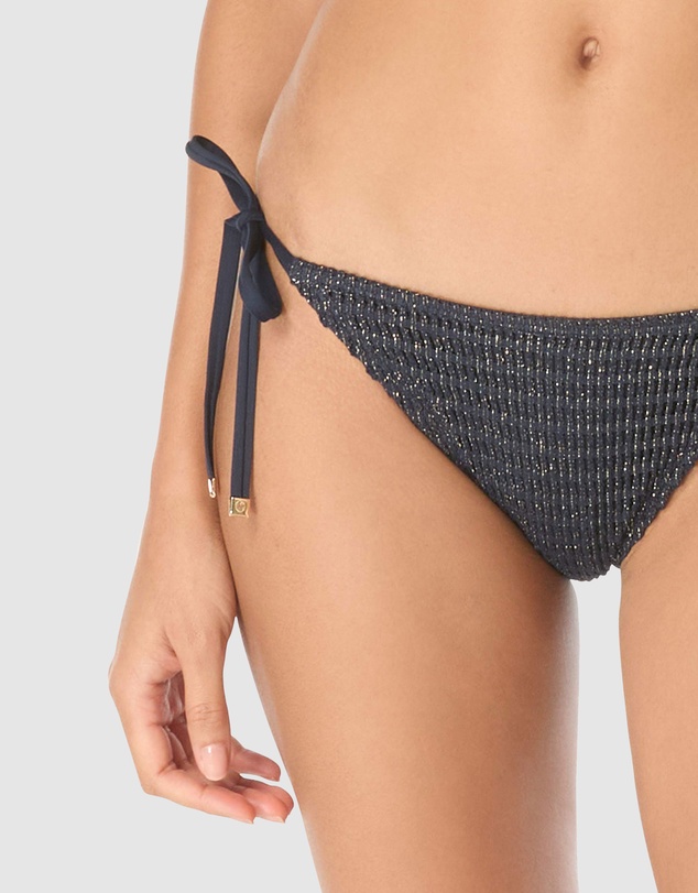 Michael Kors - Lurex Crochet Tie Side String Bikini Bottom