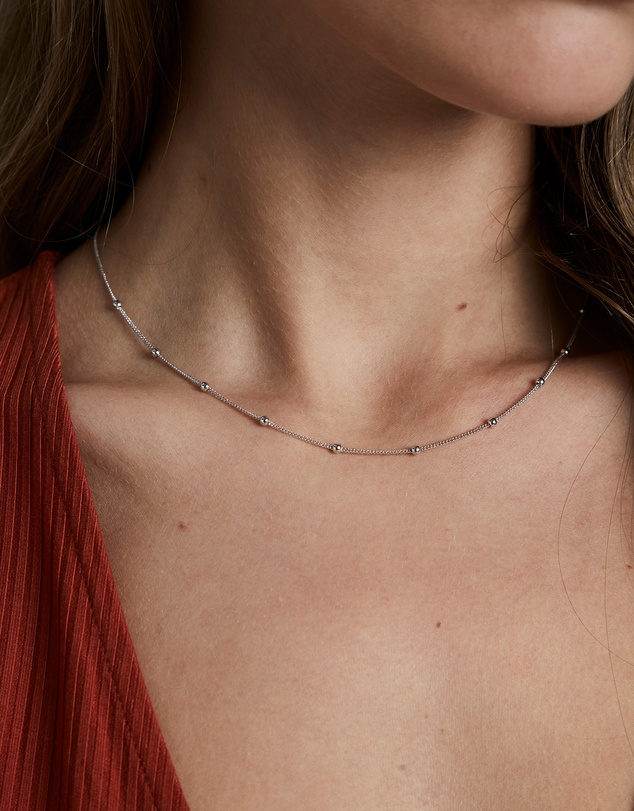 Rosefield - Dotted Necklace Silver Tone