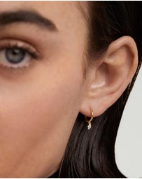 PDPAOLA - Diamonds and Gold Emi Hoop Earrings