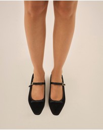 For Love & Lemons - Lucia Velvet Mary Jane Shoes