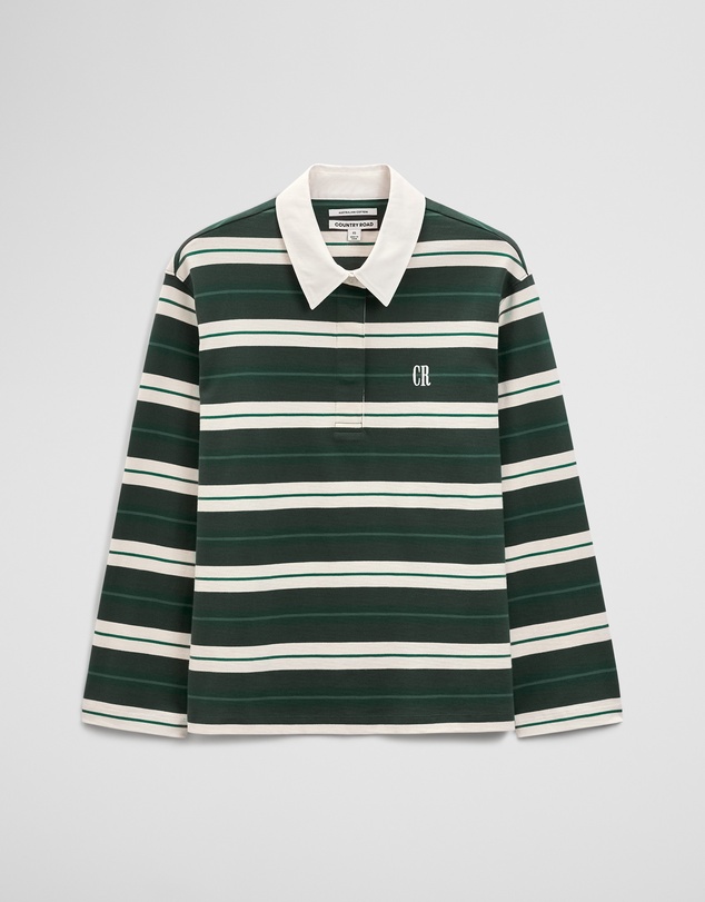 Country Road - Australian Cotton Stripe Rugby Polo Sweat