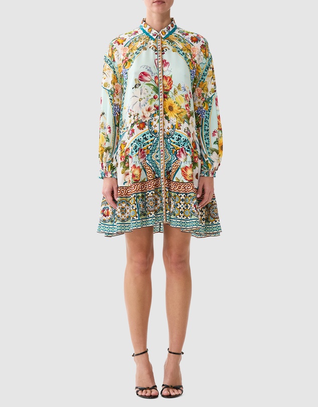 Camilla - Long Sleeve Tiered Short Dress