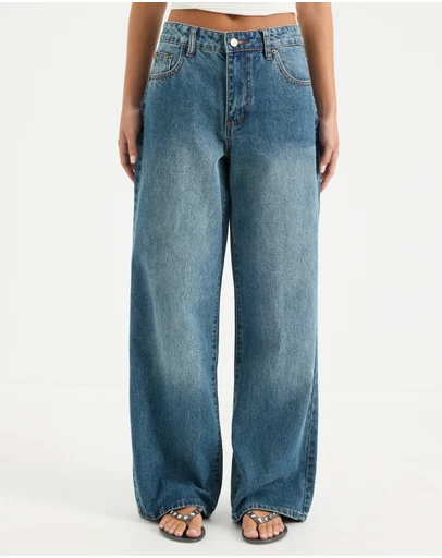 Calli - Tyla Mid Rise Baggy Jeans