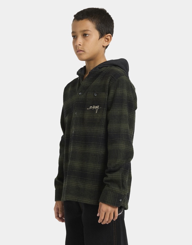 Billabong - Boys 8 to 16 Baja Surf Hooded Flannel Shirt