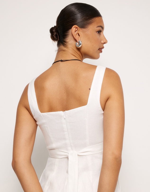 AERE - Kaili Linen Square Neck Maxi Dress