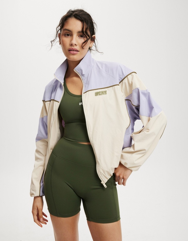 Upstate - Upstate Spray Jacket - Cream / Lavender