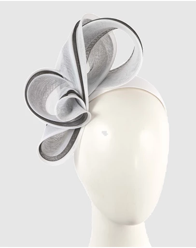 Fillies Collection - Bespoke Black White Racing Fascinator
