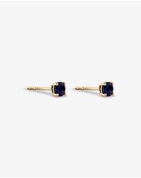 Michael Hill - Round Blue Created Sapphire Birthstone Stud Earrings in 10kt Yellow Gold